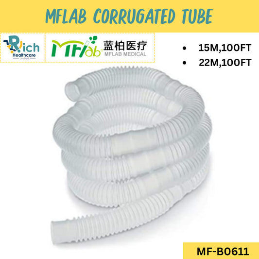 MFlab Corrugated Tube [White,15/22mm,100ft] [MF-B0610-11]