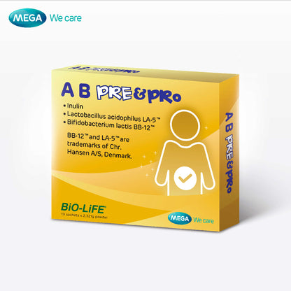 Mega We Care เมก้าวีแคร์ AB Pre&Pro (10 Sachets) เอ บี พรีแอนด์โพร 10 ซอง
