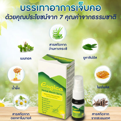 MEGA We care เมก้าวีแคร์ EUGICA HERBAL MOUTH SPRAY ยูจิก้า เฮอร์บอล เม้าท์ สเปรย์