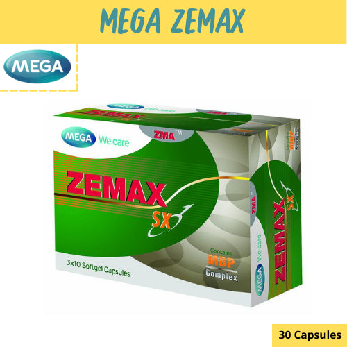 MEGA We care เมก้าวีแคร์ ZEMAX SX (30 's ) ที ซีแมกซ์ เอสเอ็กซ์ ผลิตภัณฑ์เสริมอาหาร 30 เม็ด
