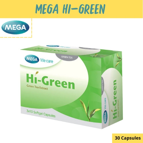 MEGA We care เมก้าวีแคร์ HIGREEN 30 's ไฮ-กรีน ผลิตภัณฑ์เสริมอาหาร 30 เม็ด