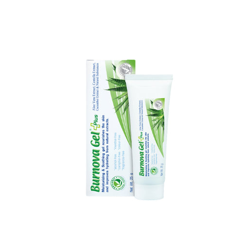 Burnova Gel Plus 25g/50g/70g 3 สี เจลว่านหางจระเข้ ลดรอยสิว ผิวไหม้ เบอโนว่าเจล