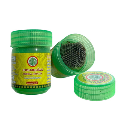 ยาดมสมุนไพร ตราต้นโพธิ์ 1ขวด 10g ยาดมกระปุกเขียว บรรเทาอาการวิงเวียนศรีษะ HERBAL INHALER TON PHOR