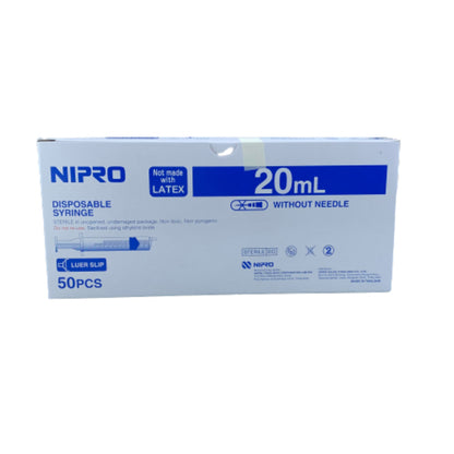 Nipro Disposable Syringe (1กล่อง) กระบอกฉีดยา นิโปร ไซริงค์ ขนาด 1 3 5 10 (100pcs) 20 (50pcs) 50 ml (30pcs) ไม่มีเข็ม*LS