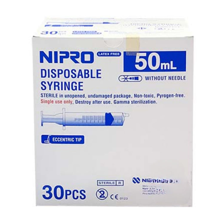 Nipro Disposable Syringe (1กล่อง) กระบอกฉีดยา นิโปร ไซริงค์ ขนาด 1 3 5 10 (100pcs) 20 (50pcs) 50 ml (30pcs) ไม่มีเข็ม*LS