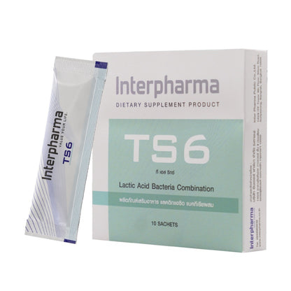 Interpharma TS6 Probiotics โปรไบโอติกช่วยรักษาฝ้า กระปรับผิวให้กระจ่างสดใส เสริมระบบขับถ่าย (10 sachets)