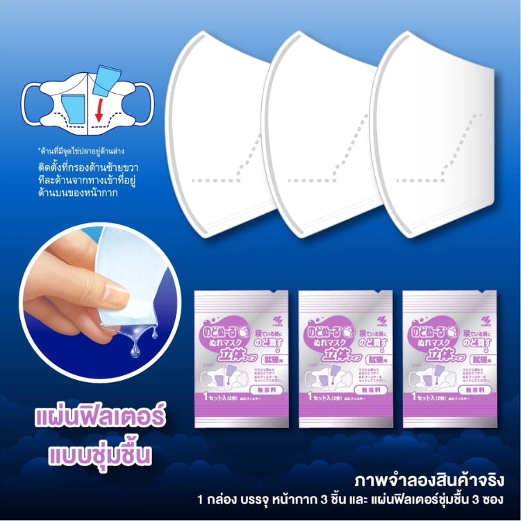 Nodogle Moisturizing Mask หน้ากากโนโดเกิล รุ่น ไม่มีกลิ่น/กลิ่นยูคาลิปตัส 3 ชุด [1 กล่อง] แผ่นกรองให้ความชุ่มชื้น