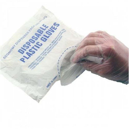 Disposable Plastic Glove 100pcs ถุงมือพลาสติก 100 ชิ้น แบบใช้แล้วทิ้ง ถุงมืออเนกประสงค์