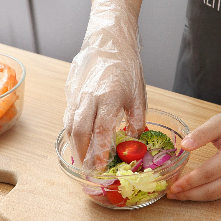 Disposable Plastic Glove 100pcs ถุงมือพลาสติก 100 ชิ้น แบบใช้แล้วทิ้ง ถุงมืออเนกประสงค์