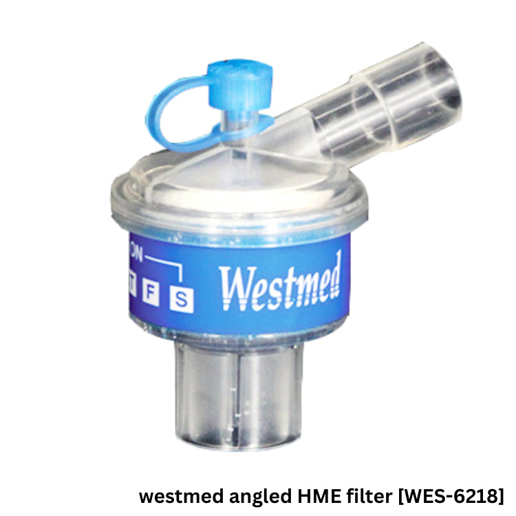 Westmed Angled HME Filter ฟิลเตอร์ดักความร้อนความชื้น พร้อมกรองแบคทีเรียและไวรัส [WES-6218]