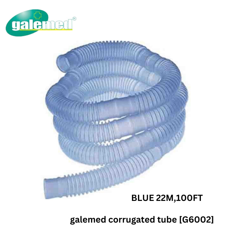 Galemed Oxygen Corrugated Tube สายงวงช้าง คอลลูเกต ท่อออกซิเจนสำหรับผู้ป่วยเจาะคอ สีขาว [15mm/22mm,100ft]