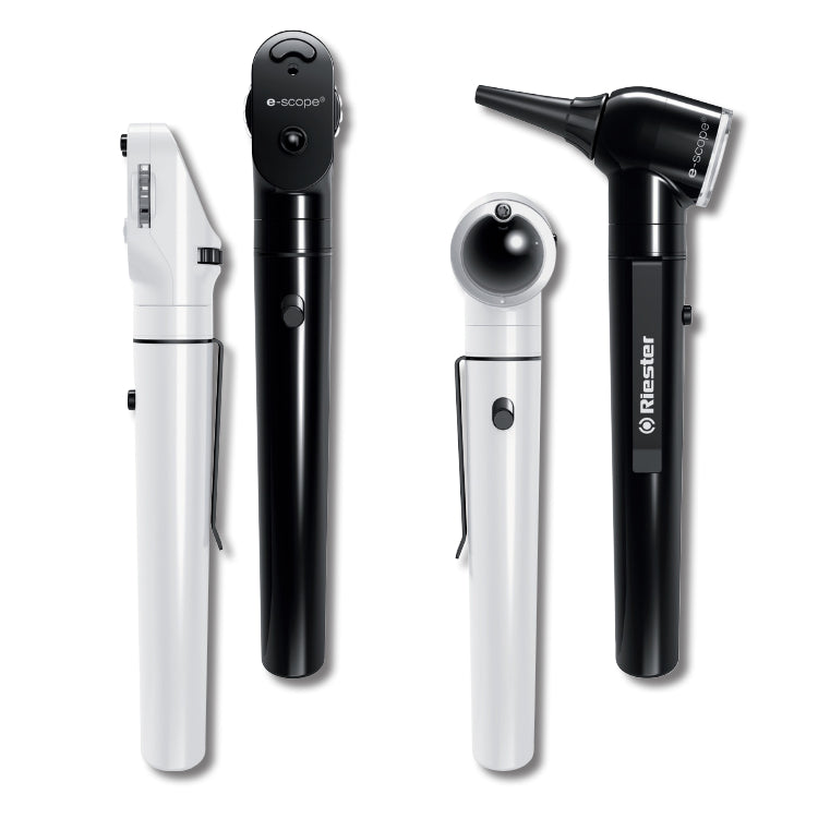 Riester ชุดอุปกรณ์สำหรับส่องตรวจหู แบบพกพา รุ่น e-scope F.O. Otoscope, LED3.7V (R2110,2111-203) [รับประกัน 1 ปี]