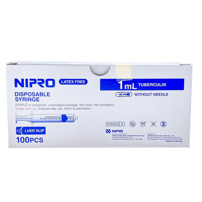 Nipro Disposable Syringe (1กล่อง) กระบอกฉีดยา นิโปร ไซริงค์ ขนาด 1 3 5 10 (100pcs) 20 (50pcs) 50 ml (30pcs) ไม่มีเข็ม*LS