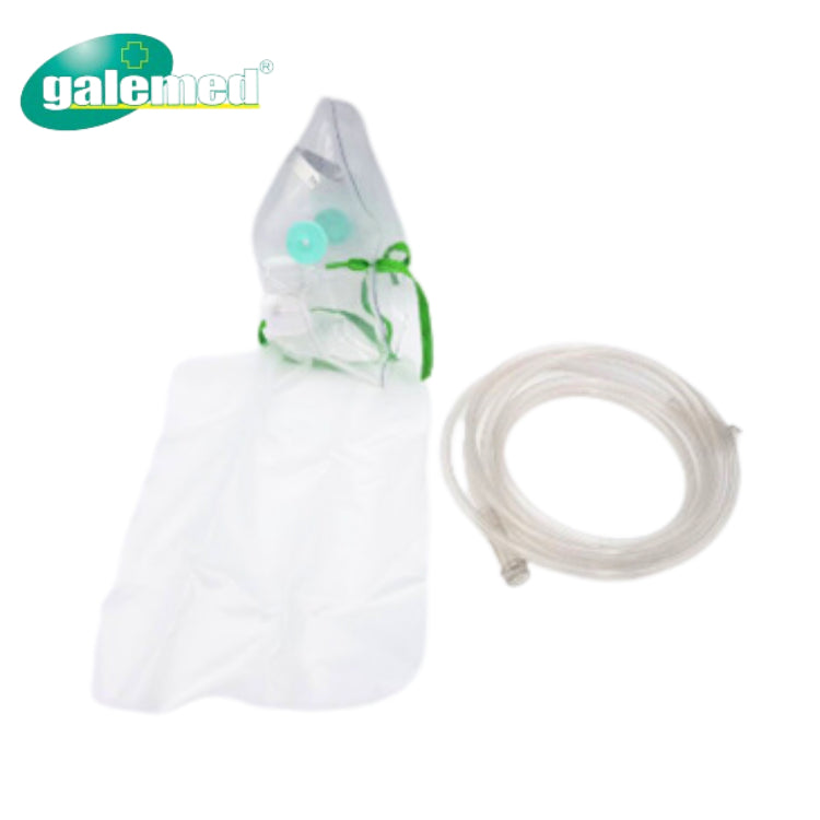 Galemed Hi-Oxygen mask with bag หน้ากากให้ออกซิเจน แบบมีถุงสำรอง สำหรับผู้ใหญ่ /เด็กโต