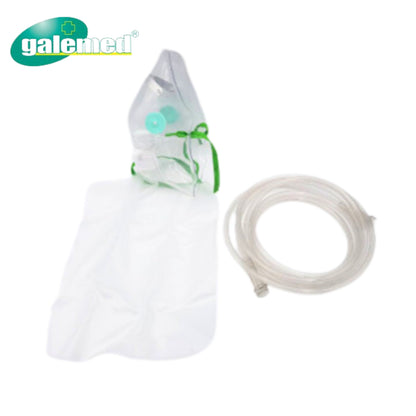 Galemed Hi-Oxygen mask with bag หน้ากากให้ออกซิเจน แบบมีถุงสำรอง สำหรับผู้ใหญ่ /เด็กโต
