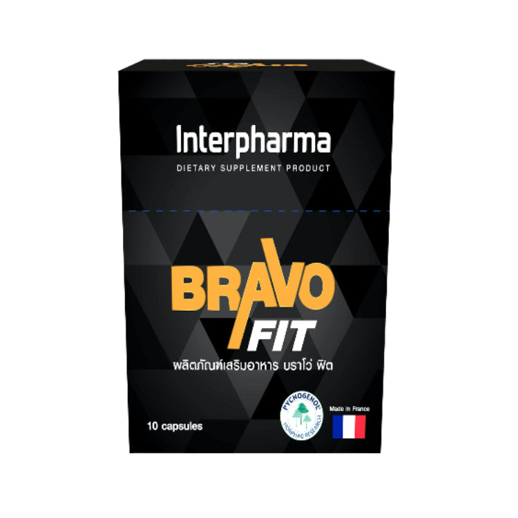 Interpharma Bravo FIT ผลิตภัณฑ์อาหารเสริม บำรุงสุขภาพคุณผู้ชาย (mens health) 1 กล่อง บรรจุ 10 แคปซูล (10 capsules)