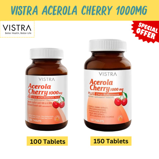 VISTRA Acerola Cherry 1000 mg. (100/150 Tablets)
