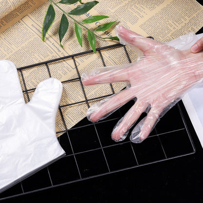 Disposable Plastic Glove 100pcs ถุงมือพลาสติก 100 ชิ้น แบบใช้แล้วทิ้ง ถุงมืออเนกประสงค์