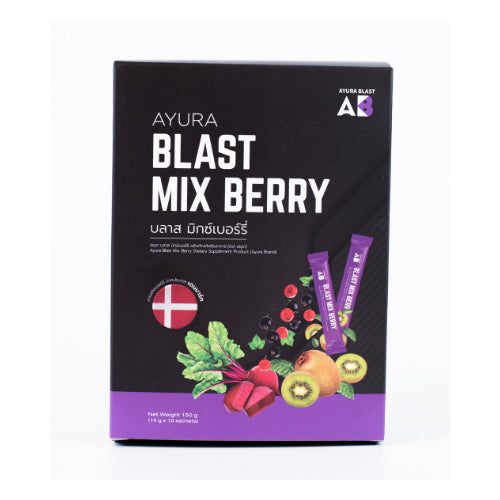 Ayura Blast Mix Berry Pre Workout 10x15g [10 Sachets / Box]