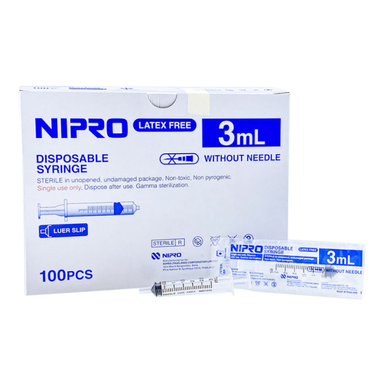 Nipro Disposable Syringe (1กล่อง) กระบอกฉีดยา นิโปร ไซริงค์ ขนาด 1 3 5 10 (100pcs) 20 (50pcs) 50 ml (30pcs) ไม่มีเข็ม*LS