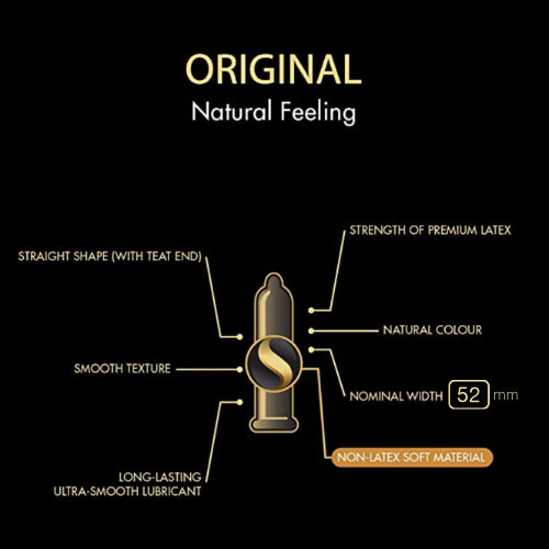 (6 แถม 6) LifeStyles Skyn Original ถุงยางอนามัยบางพิเศษ ผลิตจากยางสังเคราะห์ ขนาด 52มม บรรจุ 12 กล่อง (36 ชิ้น)