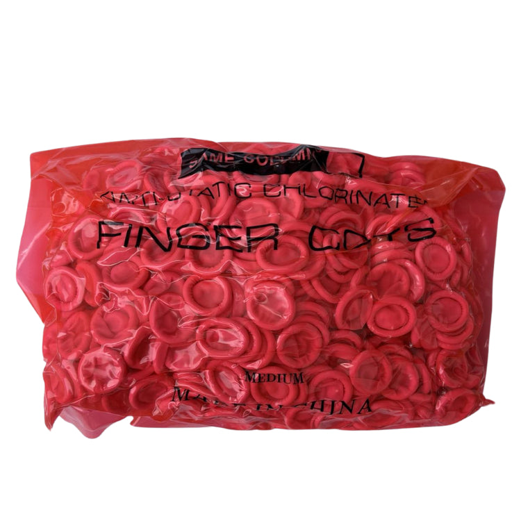 Rich Healthcare ถุงนิ้วยางสีชมพู Latex Finger Cots (Pink) ไม่มีแป้ง ป้องกันฝุ่น รอยนิ้วมือ 500g