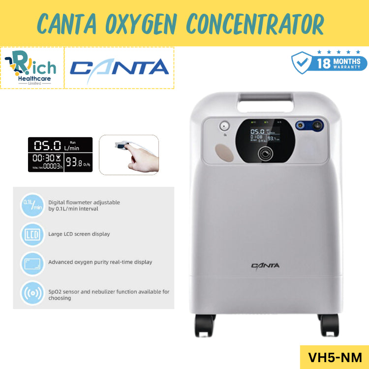 Canta Oxygen Concentrator, 5 liters VH5-NM [18 months warranty]