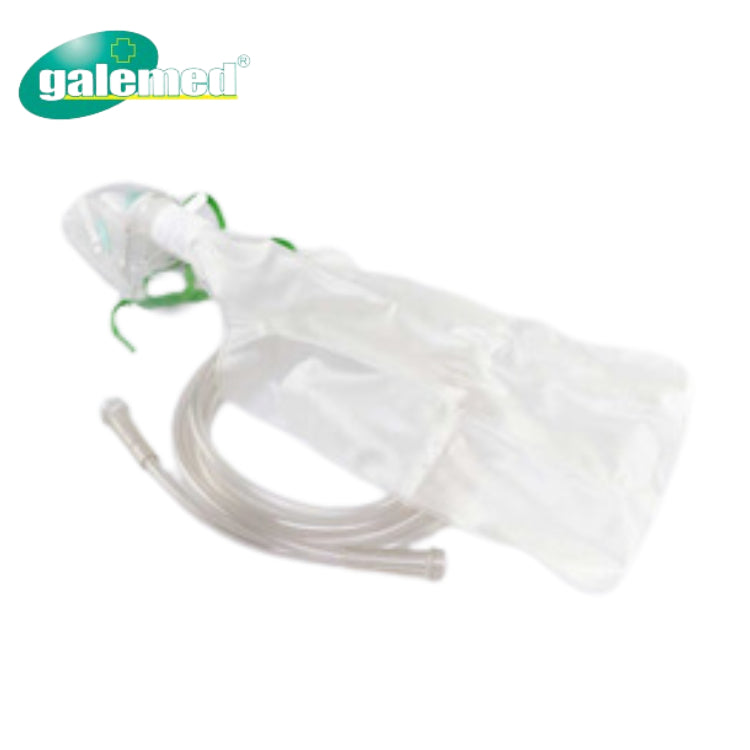 Galemed Hi-Oxygen mask with bag หน้ากากให้ออกซิเจน แบบมีถุงสำรอง สำหรับผู้ใหญ่ /เด็กโต