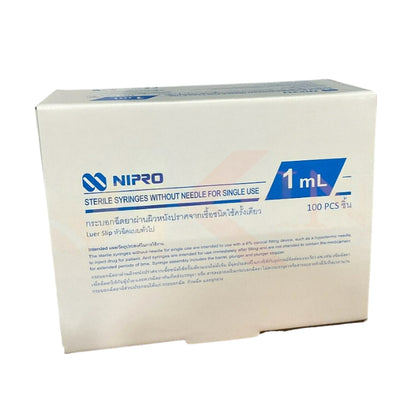 [1ลัง/36 กล่อง]Nipro Syringe LDS 1ml ไซริ้งค์พลาสติก ขนาด 1ml หัวจุกดำ [Low dead space KDL] จำหน่ายต่อกล่อง [100pcs/box]