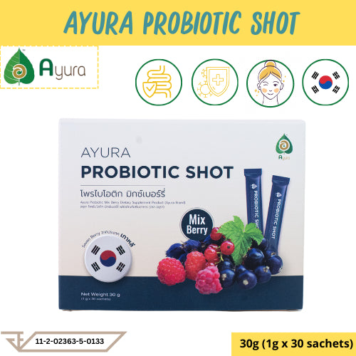 Ayura Probiotic Shot Mix Berry 30g (30 Sachet / Box)