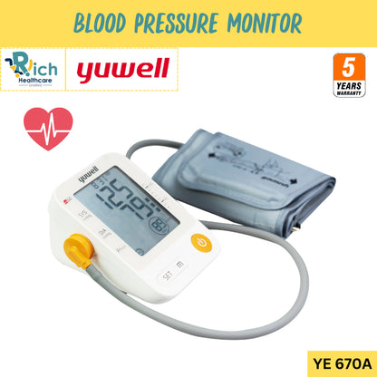 เครื่องวัดความดันโลหิตอิเล็กทรอนิกส์ Yuwell YE-670A [รับประกัน 5 ปี]