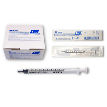 [1ลัง/36 กล่อง]Nipro Syringe LDS 1ml ไซริ้งค์พลาสติก ขนาด 1ml หัวจุกดำ [Low dead space KDL] จำหน่ายต่อกล่อง [100pcs/box]