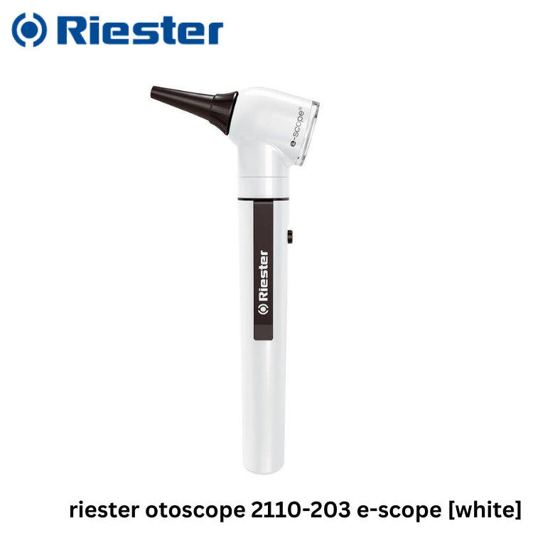 Riester ชุดอุปกรณ์สำหรับส่องตรวจหู แบบพกพา รุ่น e-scope F.O. Otoscope, LED3.7V (R2110,2111-203) [รับประกัน 1 ปี]