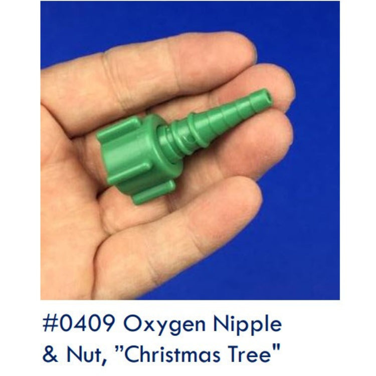 Westmed ข้อต่อเกจ์ออกซิเจน Oxygen Nipple and Nut [Green] [W0409]