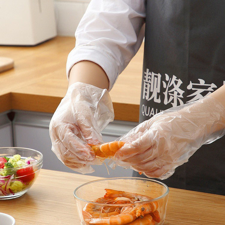Disposable Plastic Glove 100pcs ถุงมือพลาสติก 100 ชิ้น แบบใช้แล้วทิ้ง ถุงมืออเนกประสงค์