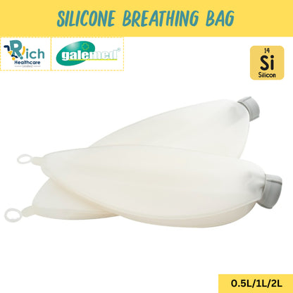 Galemed Silicone Breathing Bag Loop End แบคดมยา วัสดุซิลิโคน ถุงเก็บออกซิเจนสำรอง [Size: 0.5L, 1L, 2L]