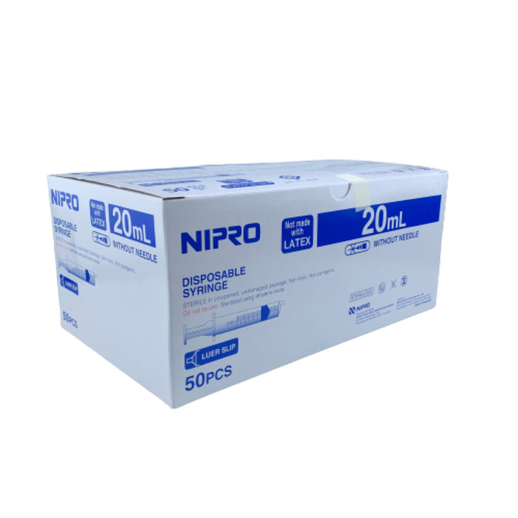 Nipro ไซริ้งค์พลาสติก นิปโปร 1ml, 3ml, 5ml, 10ml 20ml จำหน่ายต่อกล่อง สามารถเลือกได้ Luer Slip [ธรรมดา], Luer Lock