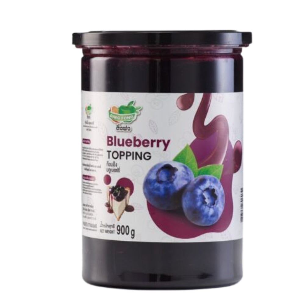 DingFong Toppings Apple, Blueberry, Mango, Strawberry ผลิตภัณฑ์กลุ่มบุกเยลลี่/บุกคริสตัล ท็อบปิ้ง 900กรัม