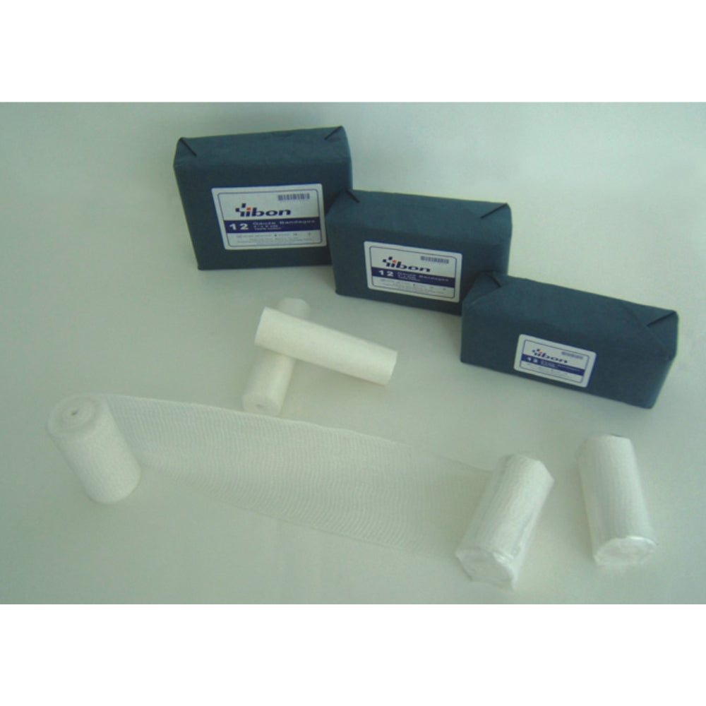 Yibon Gauze Bandage Roll (100% cotton) ผ้าก๊อซแบนเดจม้วน 2",3", 4" x 6 หลา (12 ม้วน/ห่อ)