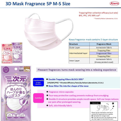 [PM 2.5] Kowa Three Dimension Mask Fragrance [Japan] 5pcs