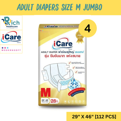 iCare Adult Diaper Platinum (Jumbo) Size M (112pcs/Carton)