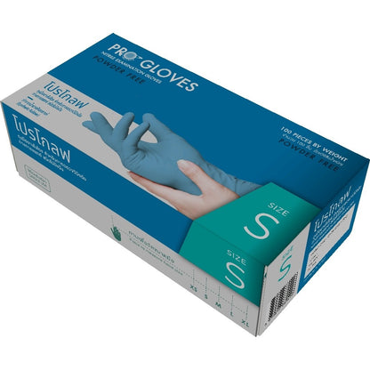 Pro Gloves Nitrile Powder Free Examination Gloves ถุงมือไนไตร สีน้ำเงิน (Ocean Blue) 3.5g (1กล่อง 100ชิ้น)