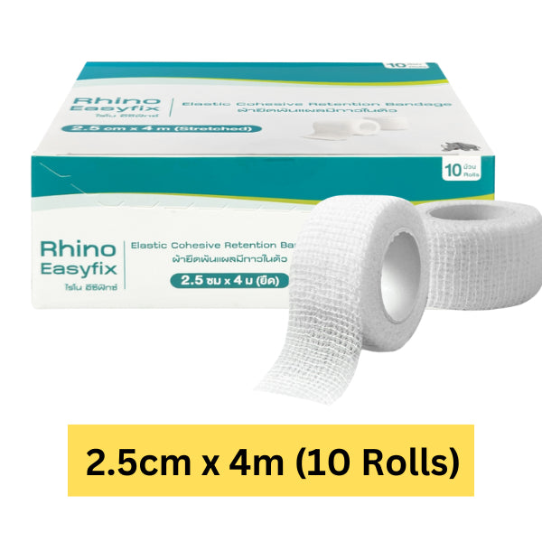 Rhino Easy Fix Elastic Cohesive Retention Bandage (10 Rolls) (Stretched)