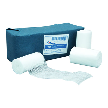 Yibon Gauze Bandage Roll (100% cotton) ผ้าก๊อซแบนเดจม้วน 2",3", 4" x 6 หลา (12 ม้วน/ห่อ)