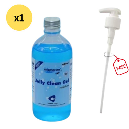 Mamarine Jelly Clean Alcohol Gel 75% ช่วยลดการสะสมของเชื้อแบคทีเรีย 99.9% 450ml