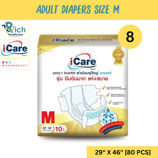 iCare Adult Diaper Platinum Size M (80pcs/Carton)