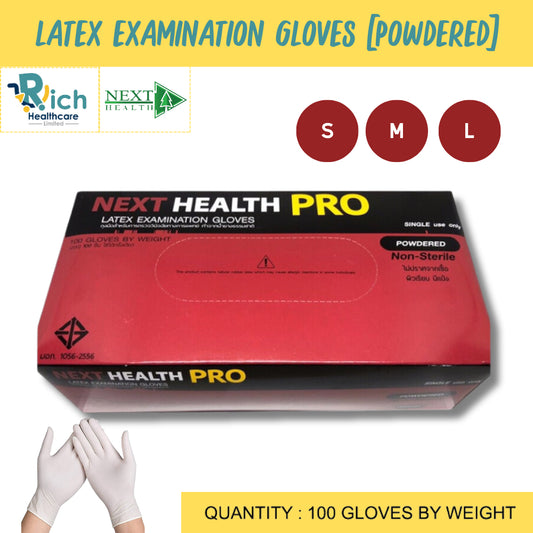 Next Health Pro Latex Examination Powder Disposable Gloves [100pcs/Box]