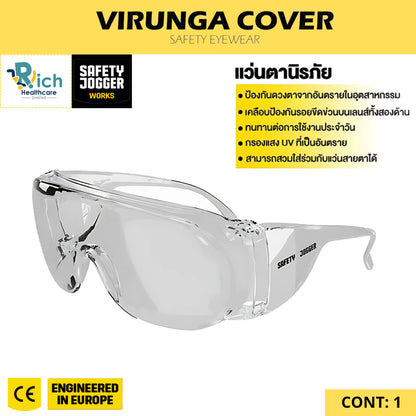 3M แว่นนิรภัยครอบแว่นสายตา เลนส์ใส Safety Eyewear UV Protection 99.9%
