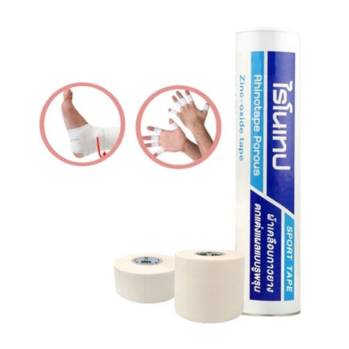 Rhinotape Porous Zinc Oxide Tape 3 Sizes [0.5" / 1" / 2"] 10 Yards Long