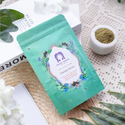 Indian Indigo Henna ผงพืชย้อมผม สี Natural Black /Dark Brown /Chestnut สูตรบอบบางแพ้ง่าย